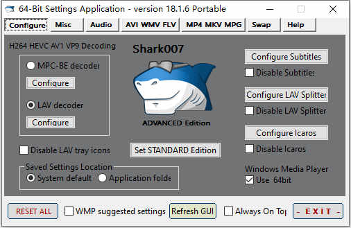 Shark007 ADVANCED CodecsƵ ADVANCED Codecs(Ƶ) v18.1.6