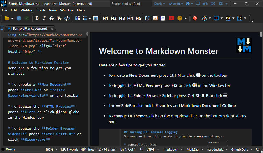 Markdown Monster༭